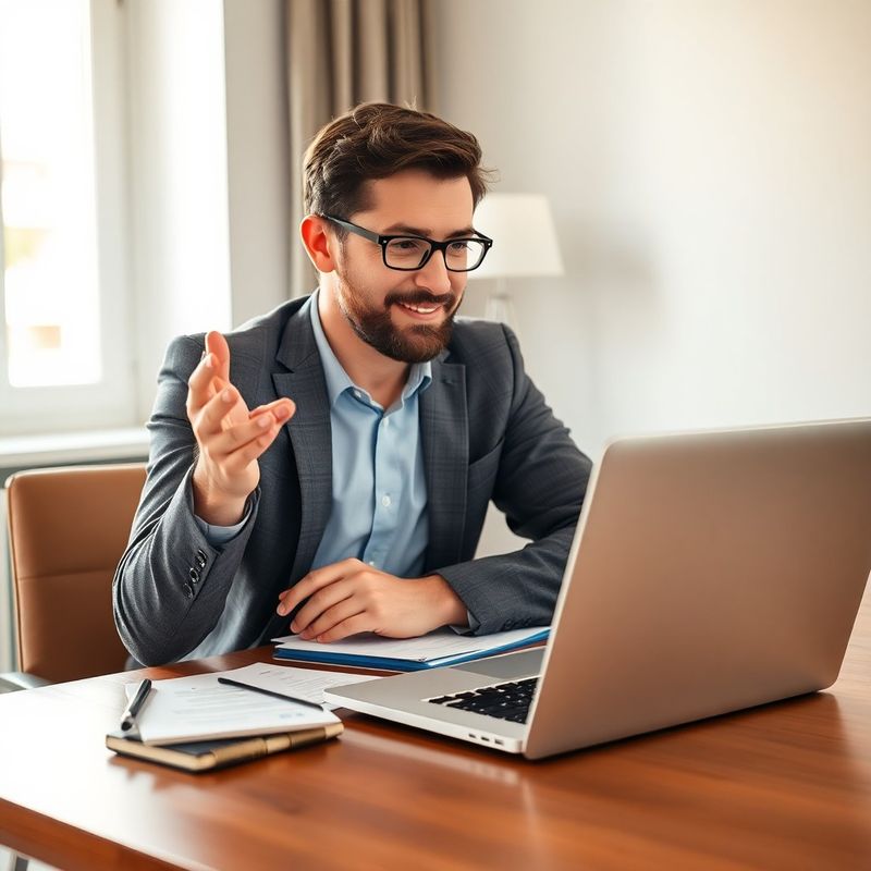 Consultant fiscal în timpul unei discuții video cu un client